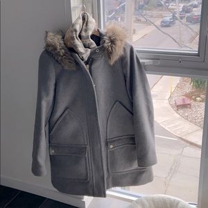 Grey wool J crew coat